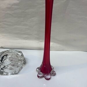 Vintage Italian Red Glass Bud Vase